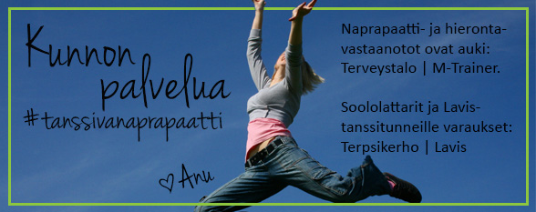 naprapaatti ja tanssiope Anu Peltonen lomalla